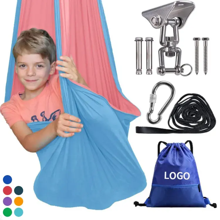 Outdoor Indoor Yoga fitness rede Kids Pod Swing Assento Pendurado Criança Hammock Cadeira Inflável Travesseiro Terapia Sensorial Swing