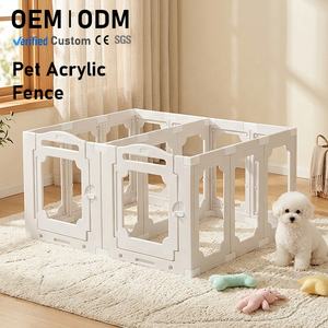 Parc pour animaux de compagnie modulable <span class=keywords><strong>grand</strong></span> format, facile à assembler, antidérapant, stable, avec boucles flexibles, pour intérieur et jeu visuel, pour chiens et animaux de compagnie - Product Image 1