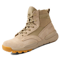 Bottes tactiques pour hommes en cuir de vache ultra-léger personnalisées, à lacets, avec doublure en mesh, semelle en caoutchouc, pour la randonnée et les aventures en plein air