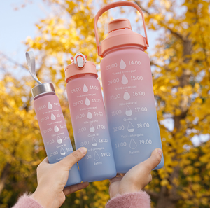 300-1800ml populaire réutilisable simplement moderne Portable en plastique PC meilleure paille à large bouche boire Yoga vie bouteille d'eau - Product Image 4