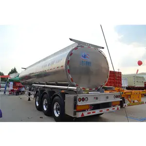 Tangki Aluminium Bensin 50000l, Trailer Semi Truk Pengangkut Tangki Minyak Cair 30000l Bahan Bakar 40 Cbm 50 Cbm 60 Cbm