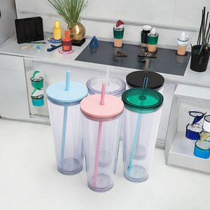 Gobelet en acrylique transparent à <span class=keywords><strong>double</strong></span> paroi de 24 oz avec <span class=keywords><strong>fond</strong></span> en forme de globe à neige, couvercle pour gobelet de 24 oz, gobelet en plastique DIY pour les festivals, applicable - Product Image 2