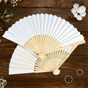 Éventail Pliant en Papier Fait Main en Bambou, Personnalisé avec Logo, Vente en Gros Nicro Factory, Souvenirs de Mariage et Cadeaux Promotionnels pour Invités - Product Image 1
