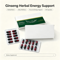 Produits de compléments alimentaires naturels en marque privée, compléments alimentaires pour la santé masculine, capsules de maca, de ginseng et de polygonatum pour soutenir le système immunitaire