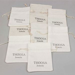 Wholesale Small MOQ Eco Muslin Cotton Double <b>Strings</b> Pouch Small Jewellery Packaging Pouch Organic Cotton Canvas Drawstring Bag - Product Image 4