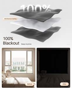 Persianas Enrollables Automáticas Inteligentes Motorizadas con Cadena Inalámbrica TUYA, Persianas Verticales Eléctricas Modernas con Batería, Opacas, Lisas, Negras - Product Image 3