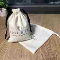 Pochette à savon pour bougie en coton et lin imprimée avec logo personnalisé Sac cadeau écologique à cordon