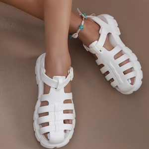 Sandales d'été blanches à semelle épaisse pour femmes de style romain, plusieurs tailles, tendance de la mode avec un design creux en forme de <span class=keywords><strong>muffin</strong></span> - Product Image 1