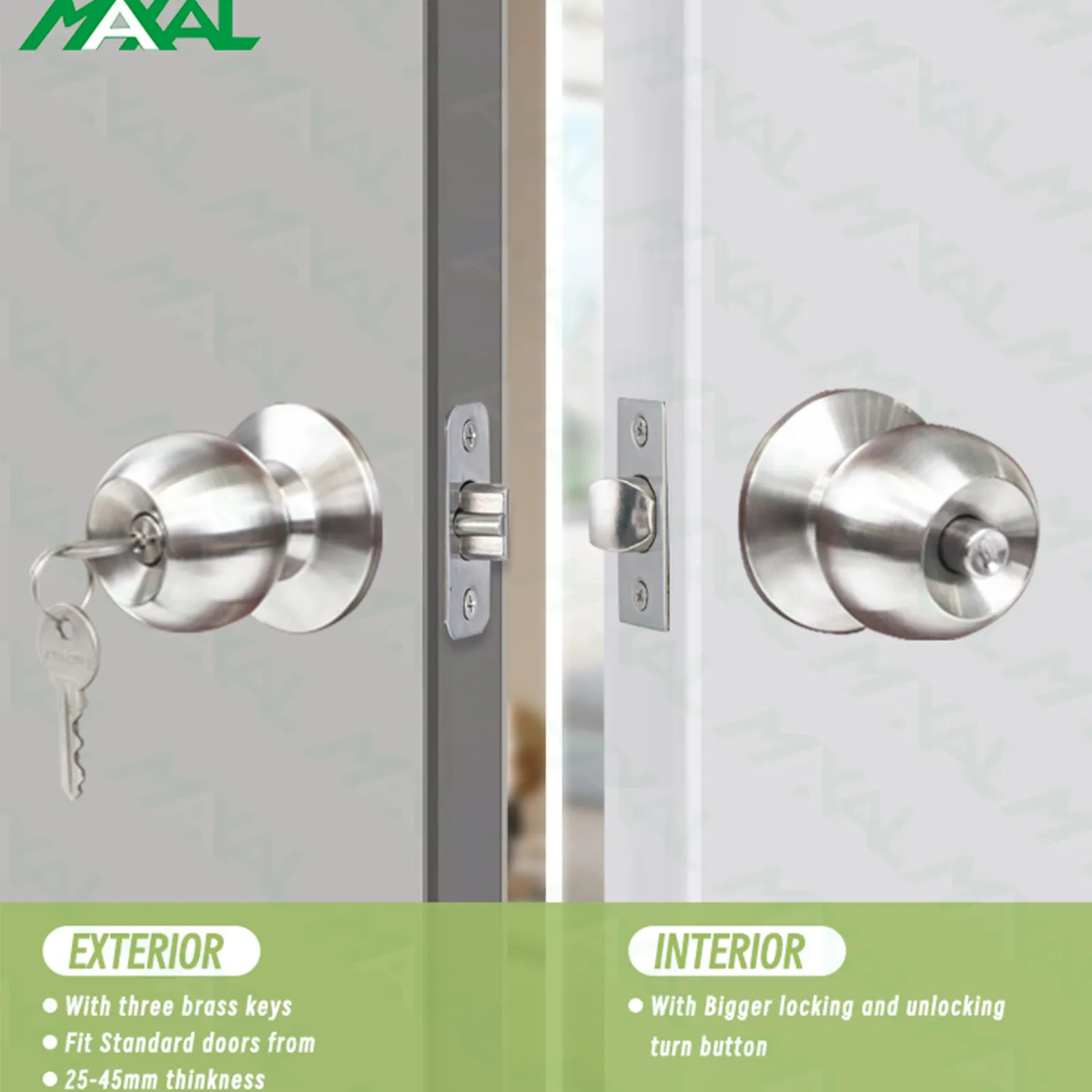 Knob Door Lock Handle for interior doors no key American Duty Bedroom Handles cylindrical Knob And Deadbolt Combo Door Lock