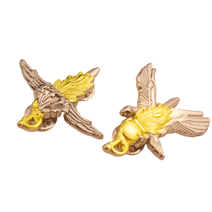 Spilla da risvolto personalizzata del Camerun, 3D, a doppia spada, traforata, distintivo militare del Pentathlon CIESO, distintivo da risvolto intagliato - Product Image 3