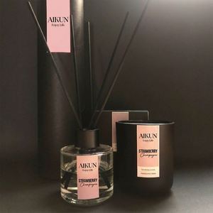 AIKUN Custom Relaxing Aromatherapy 120 Days Long Lasting Soy Wax <b>Reed</b> <b>Diffuser</b> Scented Candle Set <b>for</b> Villa Bedroom Living Room - Product Image 1