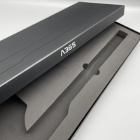 Caja de raqueta de pádel, caja de embalaje de hacha con espuma, logotipo brillante, punto UV, papel negro, regalo de cartón, tapa personalizada y embalaje de caja base