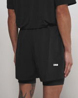 Shorts de sport personnalisés pour hommes, haute qualité, en promotion, leggings actifs multicouches, shorts de course à double couche, pantalons courts à taille élastique