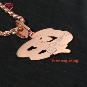 Mặt dây chuyền Moissanite tùy chỉnh dành cho nam, trang sức rapper, Hip Hop, kim cương VVS1, chữ cái tên tùy chỉnh, mặt dây chuyền Moissanite tùy chỉnh - Product Image 3