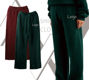 <span class=keywords><strong>Pantaloni</strong></span> Larghi da Donna <span class=keywords><strong>in</strong></span> Maglia a <span class=keywords><strong>Vita</strong></span> Alta, Morbidi e Soffici, Vestibilità Rilassata, per Loungewear, Casual, Commercio all'Ingrosso - Product Image 1
