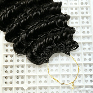 Extensiones de Cabello Humano Virgen Brasileño para Crochet, Pre-Enlazadas, Ondas Profundas, Nudo Milagroso, Sin Procesar - Product Image 3