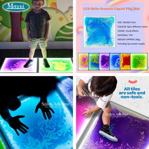 Tapetes de Juego Líquidos Cuadrados Sensibles a la Presión, Tapete Sensorial Interactivo con Luces LED para Salas Sensoriales y <span class=keywords><strong>Centros</strong></span> de <span class=keywords><strong>Educación</strong></span> <span class=keywords><strong>Especial</strong></span> - Product Image 3