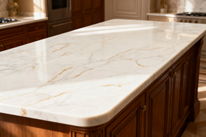 Grande dalle de quartz artificiel Calacatta Gold Sand du Vietnam, moderne, pour hôtel, salle de bain, cuisine - Product Image 2