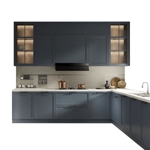 Gabinetes de Cocina Modulares Modernos con Acabado Blanco Oscuro, Unidades Superiores e Inferiores, Encimeras de Cuarzo, Fregadero Incluido, Solución Completa para el Proyecto - Product Image 3