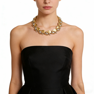 Collana Girocollo <span class=keywords><strong>Bella</strong></span> Viva in Stile Vintage Placcata Oro 18K con Zirconia Cubica per Donne, Gioielli di Lusso per Matrimoni e Feste - Product Image 1