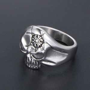 Skull <b>Titanium</b> Steel <b>Ring</b> Men's Stainless Steel Fashion Jewelry SA901 - Product Image 4