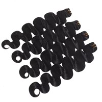 Ekstensi Rambut Remy Peru 12 Inch Double Drawn, Dicat, Double Weft, Micro Loop, Gaya Invisible, 12A Virgin Deep Wave Curl Capelli