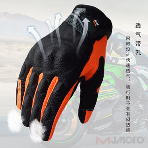 Gants de moto pour hommes, à doigts courts, en silicone respirant, antidérapants, en polyester, pour la conduite estivale en extérieur - Product Image 4