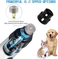 Silent Grind Pro Luxury Dog Nail Grinder - Rechargeable, en acier inoxydable et plastique, tension universelle (110-240V), coupe-griffes indolore