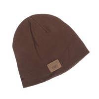 Bonnet unisexe en tricot jacquard de haute qualité avec étiquette en cuir et bouton, style urbain et sportif, pour jeunes et couples, vente en gros