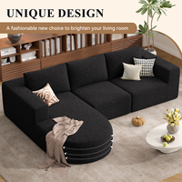 Canapé d'angle convertible moderne en velours, extensible, avec chaise longue et rembourrage en éponge, idéal pour appartement, centre commercial, chambre, école