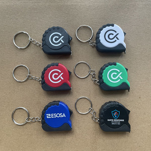 Mètre Ruban en Acier Personnalisé avec Logo, Forme Ronde, 1M/3FT, avec Porte-clés, Ruban de Mesure Promotionnel avec Logo Personnalisé - Product Image 1