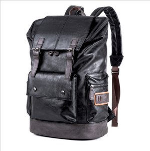 Mochila de Cuero PU de Lujo para Hombre, Estilo Nuevo, Versión Coreana, Bolso de Viaje de Moda con Cierre de Cremallera, Patrón de Letras, Marca Viki, Grande - Product Image 1