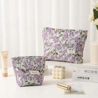 Sac cosmétique en toile polyester imperméable, écologique, tendance, personnalisable avec logo, petite pochette à fermeture éclair, vente en gros