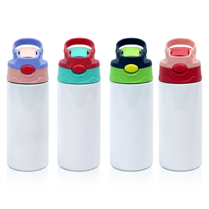 Bouteille d'eau isotherme en acier inoxydable de 12 oz pour enfants, à sublimation, avec couvercles à clapet - Product Image 1