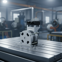 Compresseur d'air à piston sans huile DC24 12V, pompe à vide, micro-compresseur d'air pour analyseur en ligne, usine de fabrication