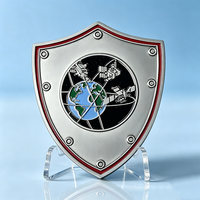 Pièce de monnaie personnalisée en métal en forme de bouclier, avec logo sur mesure
