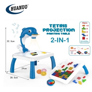 HUANUO <span class=keywords><strong>Projecteur</strong></span> LED Peinture Table Bloc de Construction Enfants Jouets Enfants Planche à Dessin Bureau Avec Bloc Carré - Product Image 2