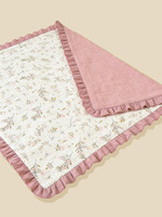 Couverture en mousseline à volants pour nouveau-nés, 4 couches, 100% coton biologique, pour bébé fille
