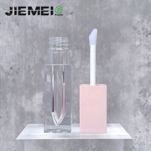 JIEMEI Bouteille de brillant à lèvres transparente carrée en PET de haute qualité, blanc mat, <span class=keywords><strong>rose</strong></span>, noir, tube de baguette de brillant à lèvres, conteneur de teinte à lèvres en gros - Product Image 2