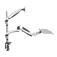 CHARMOUNT Monitor Arm Gas Spring Single Wall Mount with Keyboard Tray Computer Hardware & Software