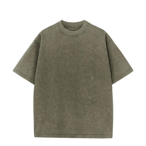 เสื้อยืดพิมพ์ลายผู้ชายไซส์ใหญ่พิเศษ ผ้าคอตตอน 100% หนัก 230 กรัม สไตล์วินเทจ ซักย้อมสีแบบแอซิดวอช แขนสั้น ใส่สบายสำหรับฤดูร้อน ขายส่ง - Product Image 5