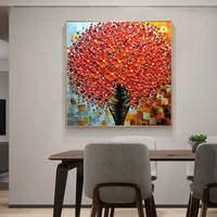 SQ grand 3D texturé peinture à l'huile en trois dimensions Pot de fleur pour salon peinture grand mur peinture à l'huile cadeau