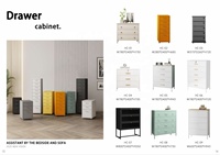 Commode d'angle moderne en acier multi-niveaux avec 4 tiroirs pour salon