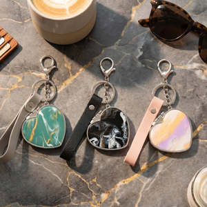 Heart Shape Compact <b>Mirror</b> Keychain Acetate <b>Acrylic</b> Double Sided Folding Makeup <b>Mirror</b> Plastic Frame Glass - Product Image 4