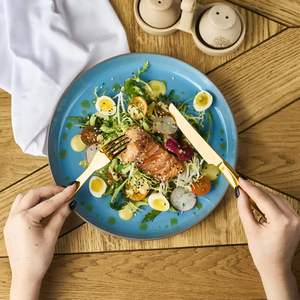 SKY-TOUCH Ensemble de couverts en acier inoxydable de 24 pièces Vaisselle de cuisine de style occidental doré comprenant une cuillère et une fourchette - Product Image 6