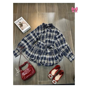 Vestido de cuadros florales de moda perfectamente adaptado para mujer, cuello cuadrado, curvas resaltadas, informal para los Días de primavera y otoño, suministro ODM - Product Image 5