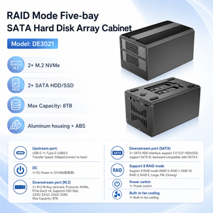 Enclosure RAID a 5 Bay USB 3.0 per NVMe M.2 e SATA HDD/SSD, 8 Modalità di Clonazione, Raffreddamento a Ventola per Server NAS e Storage - Product Image 5