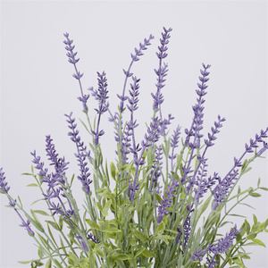 Decoración de sala de estar de alta calidad, maceta pequeña de lavanda, planta de mesa Artificial en maceta, artesanías de flores de tacto Real - Product Image 4