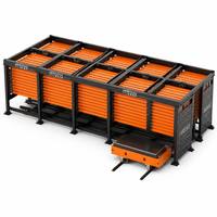 Système de stockage automatique vertical multi-tours pour entrepôt de tôles et plaques métalliques, avec gestion numérique et contrôle PLC, pour un gain de place