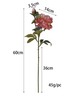 Susunan Bunga Peony Sutra Buatan Berkualitas Tinggi dengan Kepala Bunga Besar untuk Dekorasi Rumah, Hotel, Pernikahan & Hari Valentine Grosir